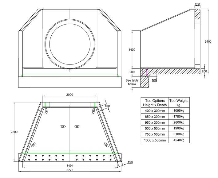 SP21 M Headwall line drawing