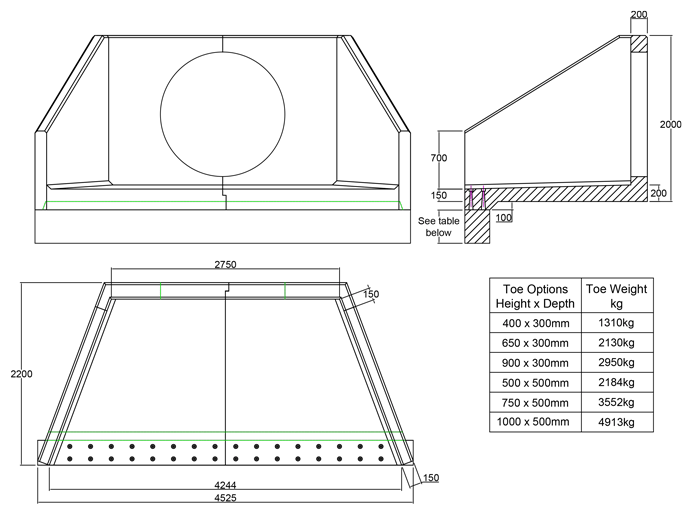 SP27 H Headwall line drawing