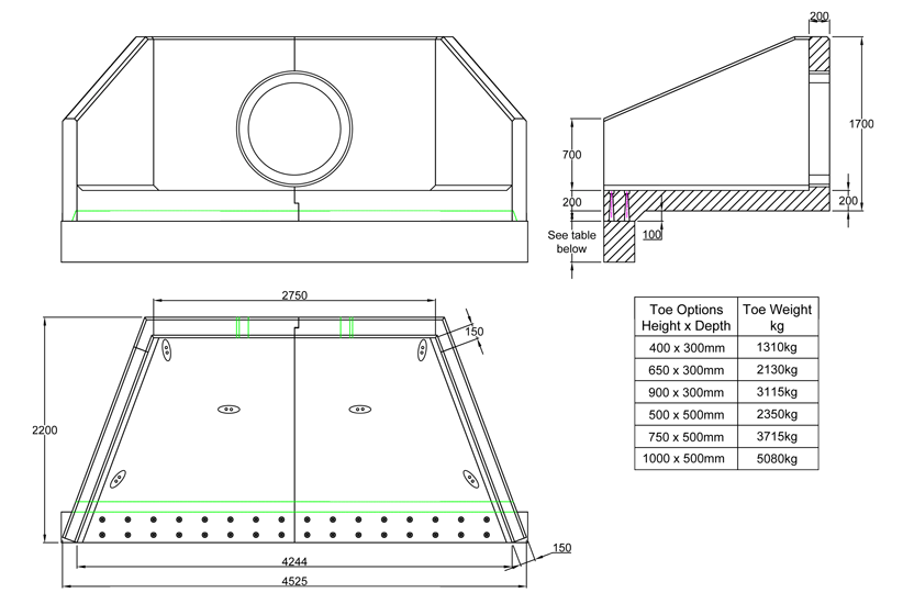 SP28 F Headwall line drawing