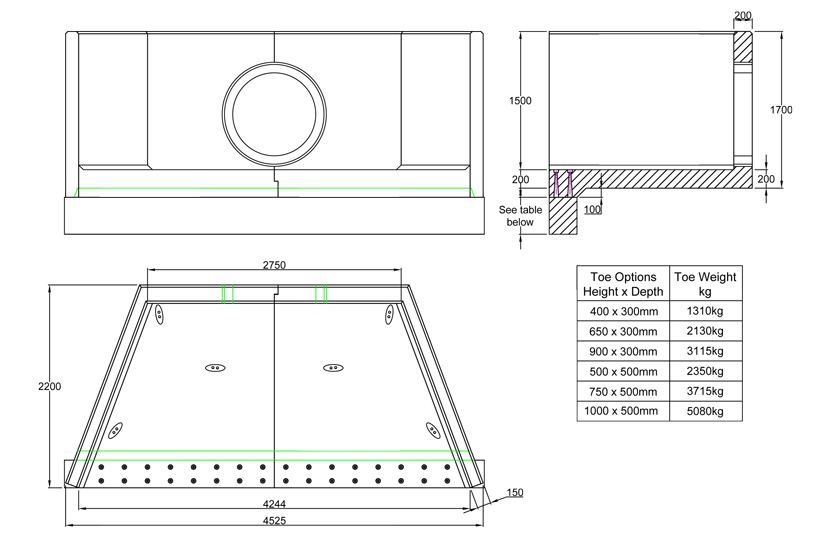 SP28 G Headwall line drawing