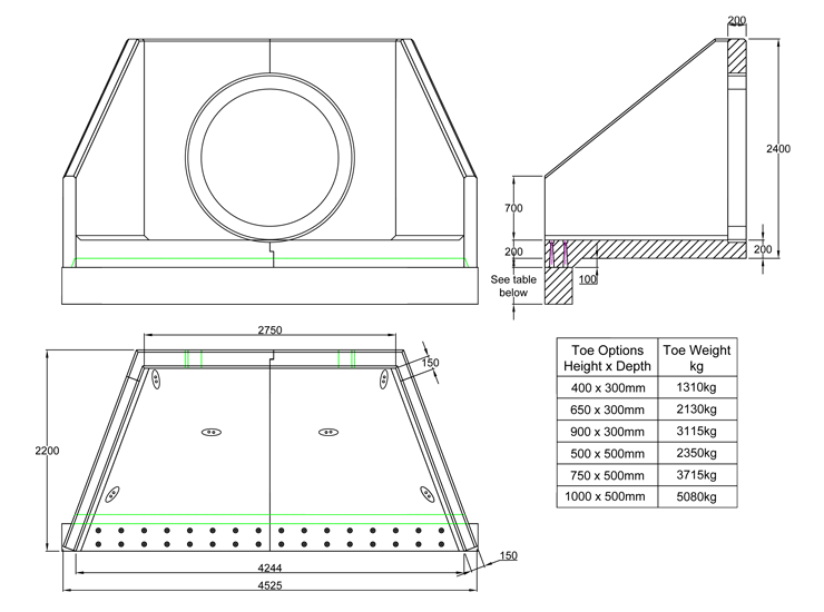 SP28 K Headwall line drawing