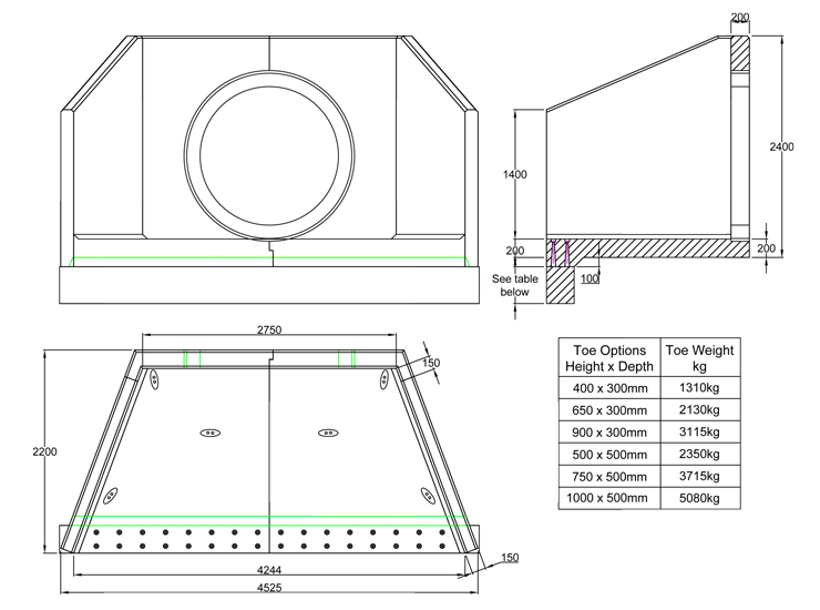 SP28 M Headwall line drawing