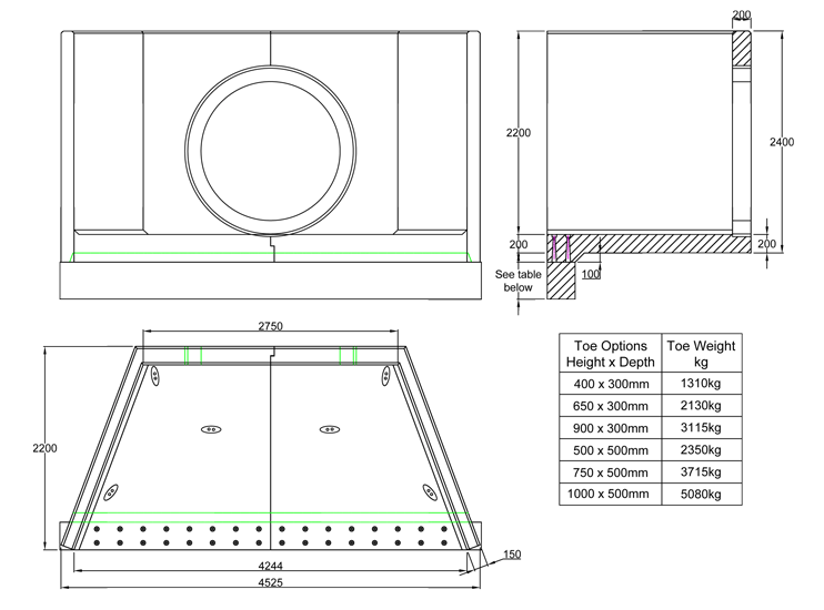 SP28 N Headwall line drawing