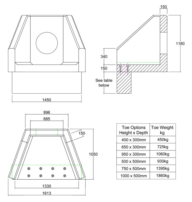 SFA6 C Headwall line drawing