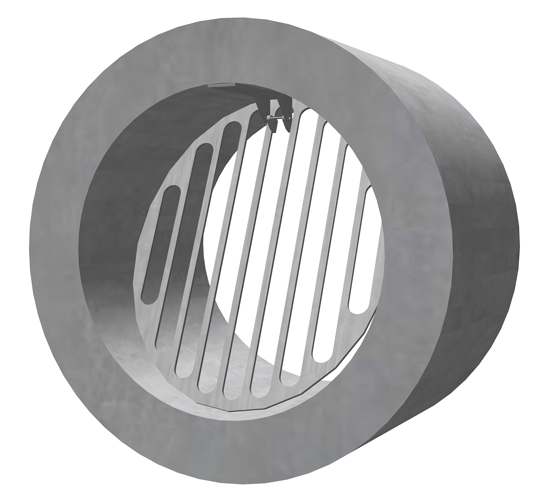 Pipe Mounted Vermin Gate 450mm in 304 Stainless Steel